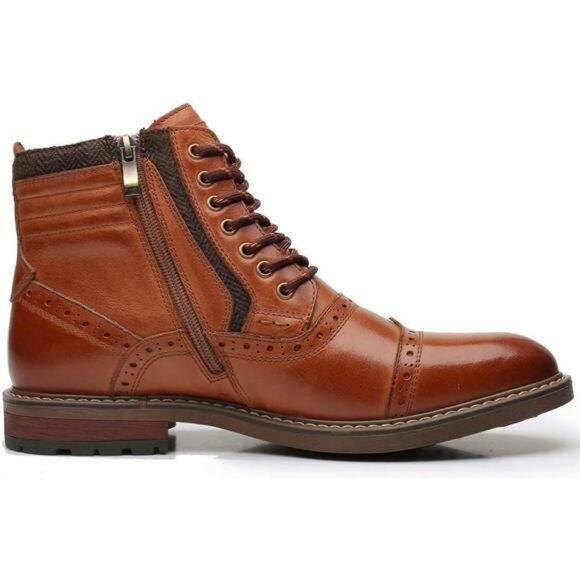 Mens Chelsea Boots, Stylish and Comfort Leather Chukka Ankle Boots with Zipper main image 6